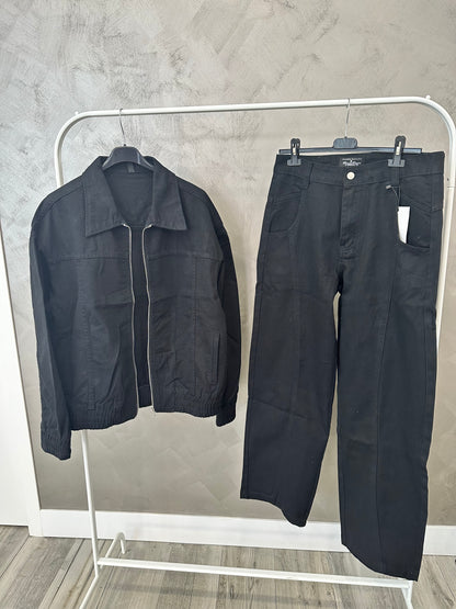 COORDSET JEANS FULL BLACK