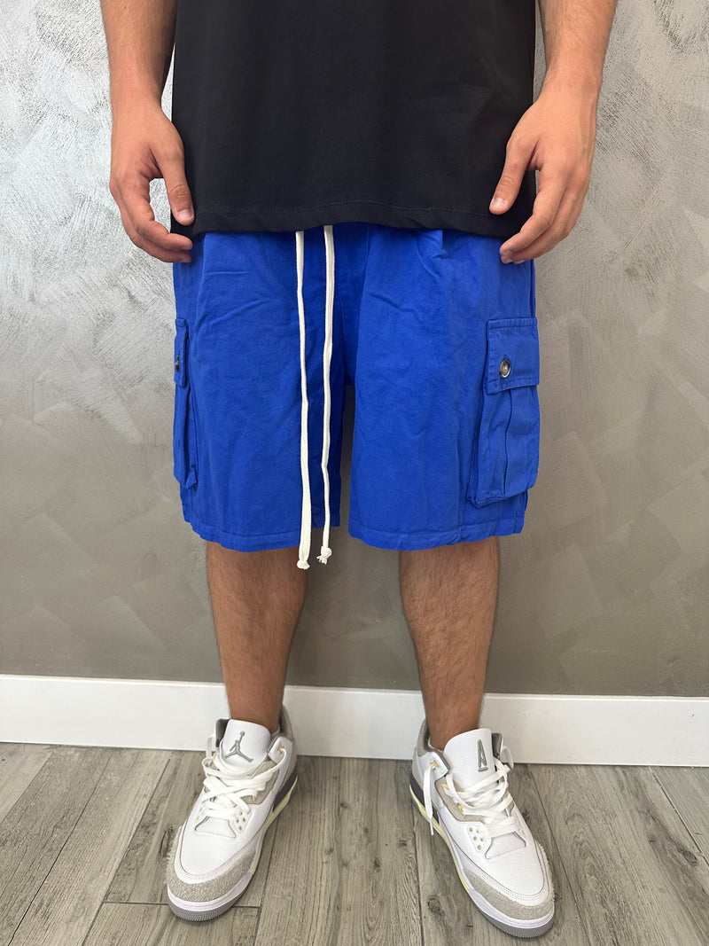 Pantaloncino cargo blu royal