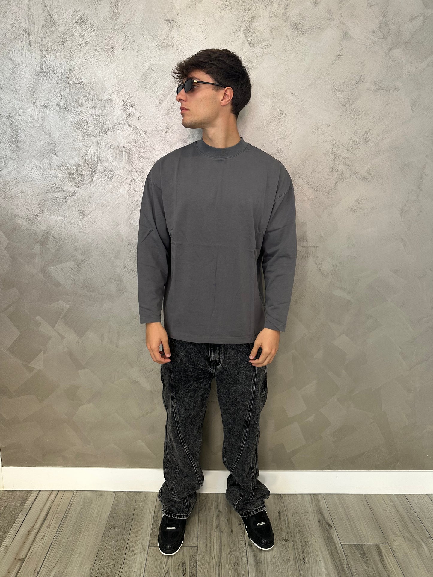 Longsleeve grigio piombo