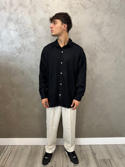 Camicia oversize black tessuto premium