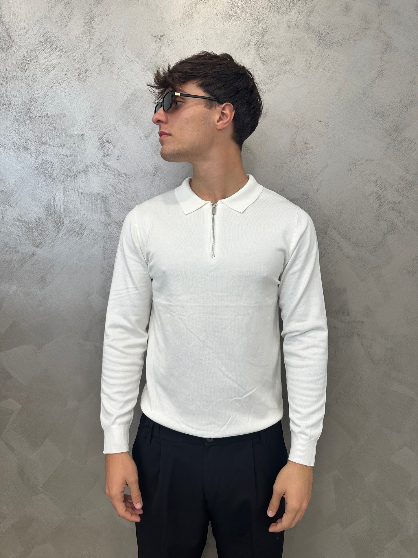 Polo white zip