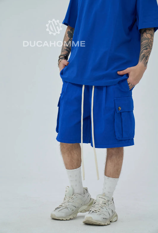 Pantaloncino cargo blu royal