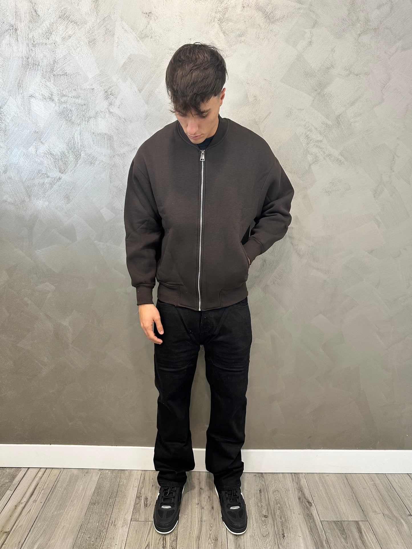 Bomberino felpato marrone