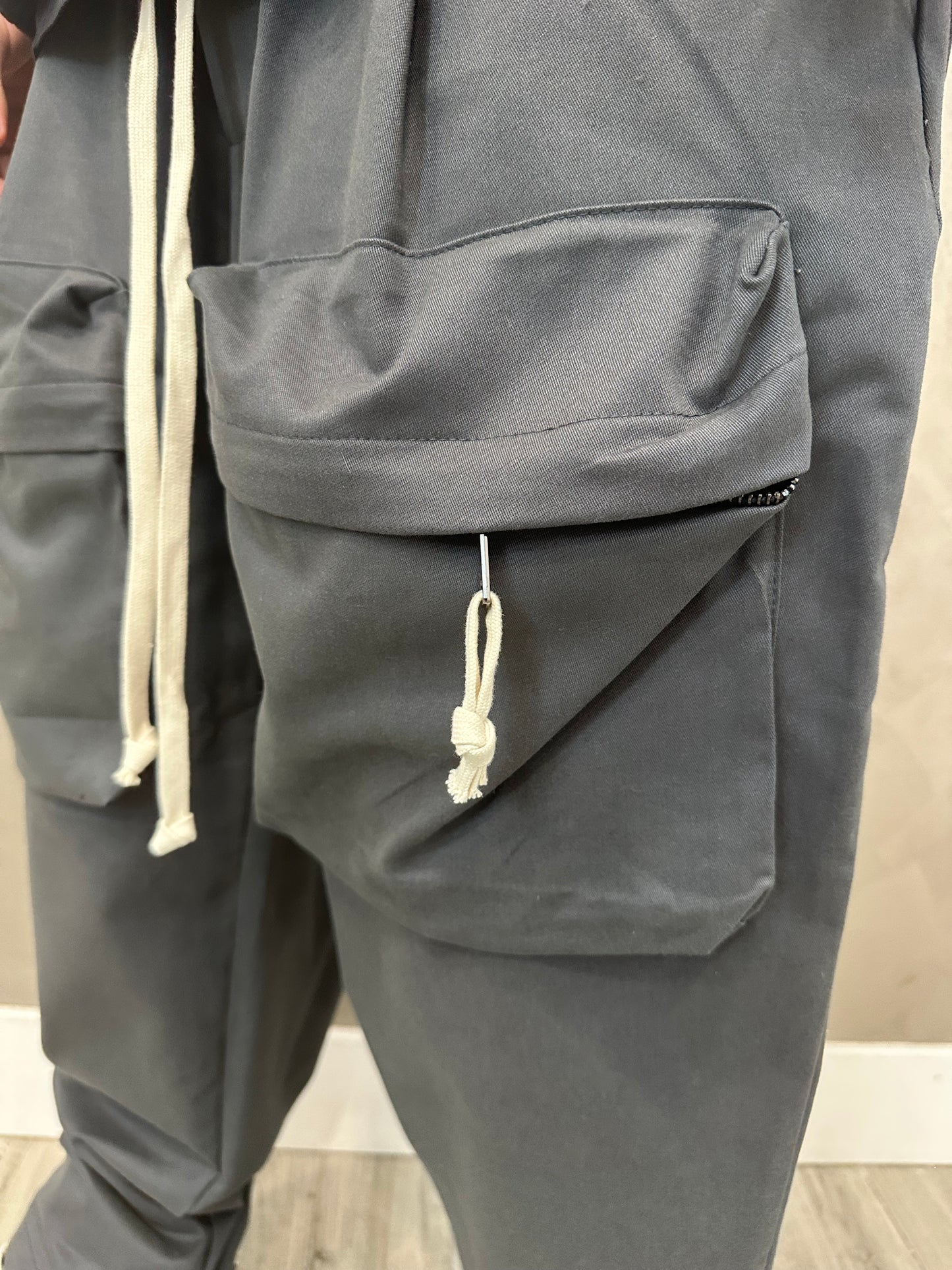 FRONT ZIP CARGO GRIGIO PIOMBO