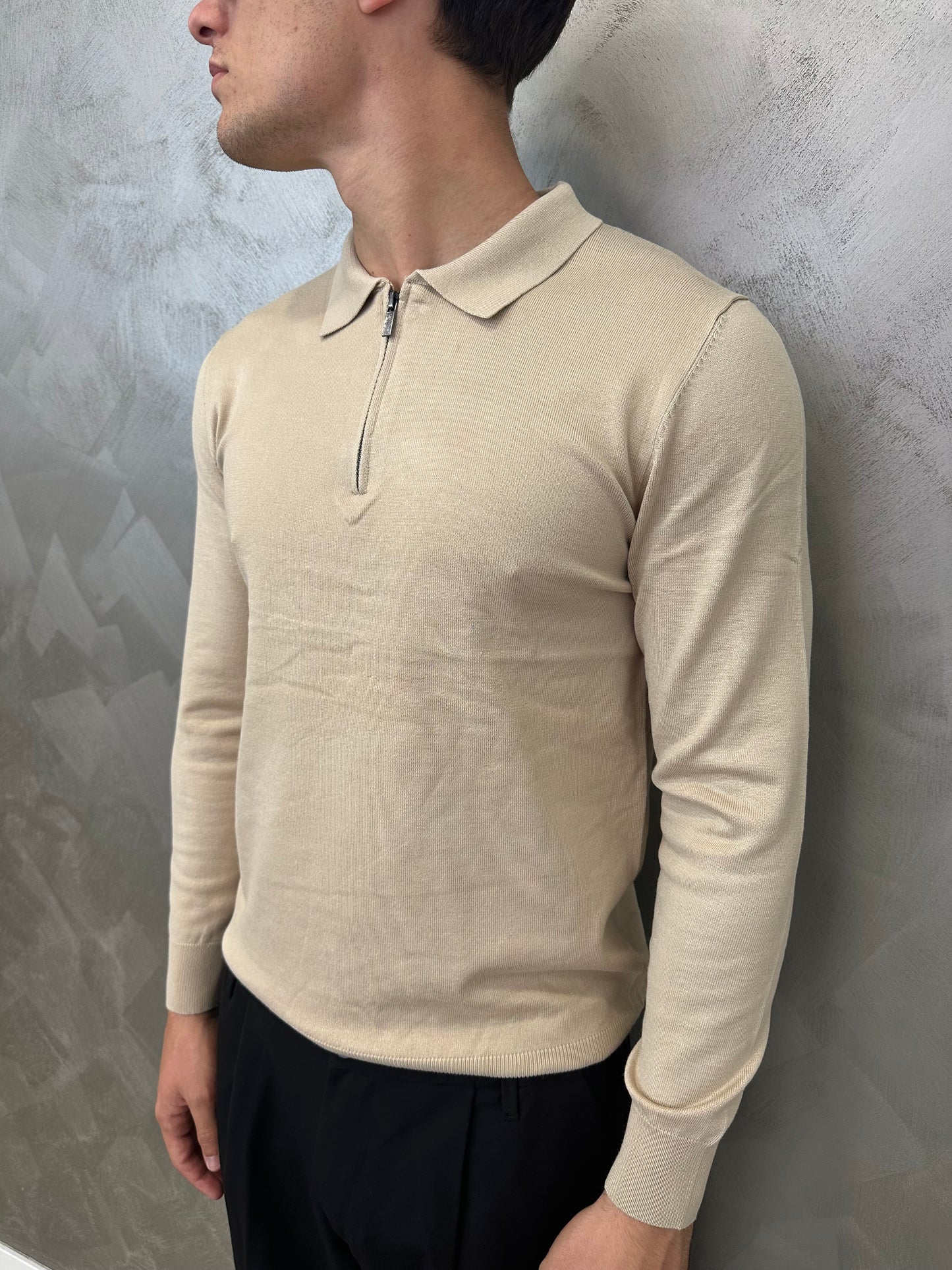 Polo beige zip 2.0