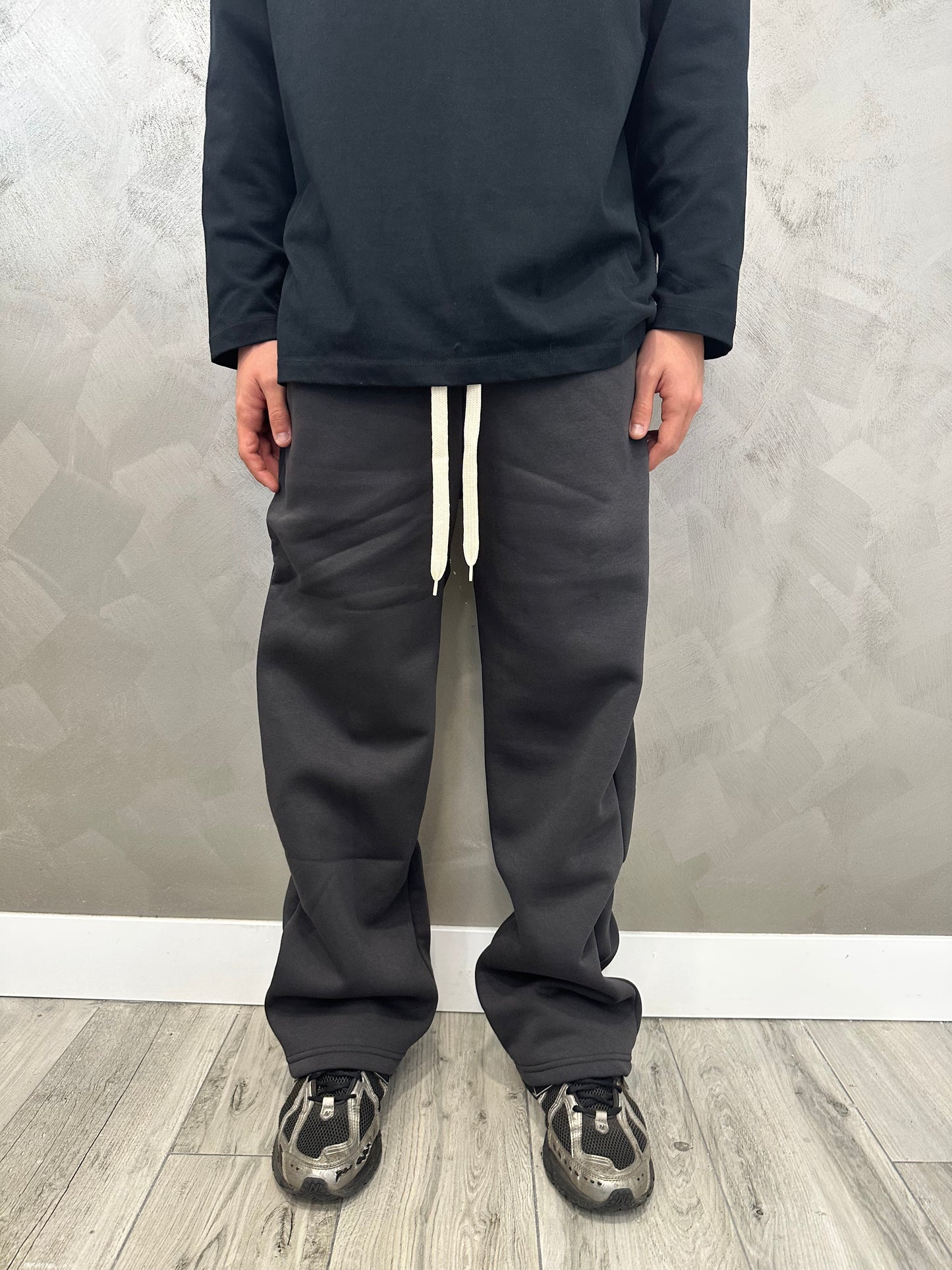 Pantalone tuta piombo scuro