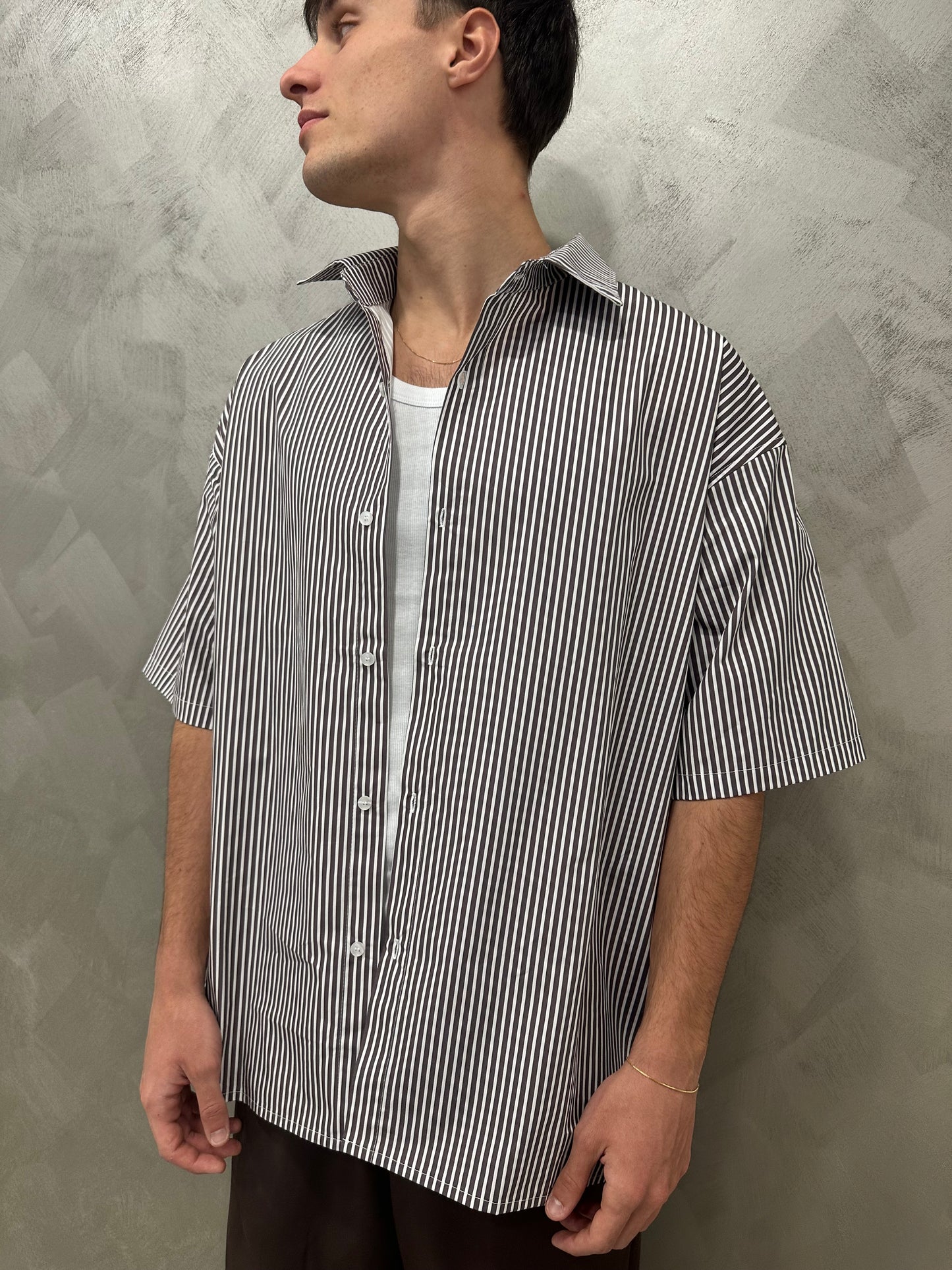 Camicia myk marrone FIT OVERSIZE