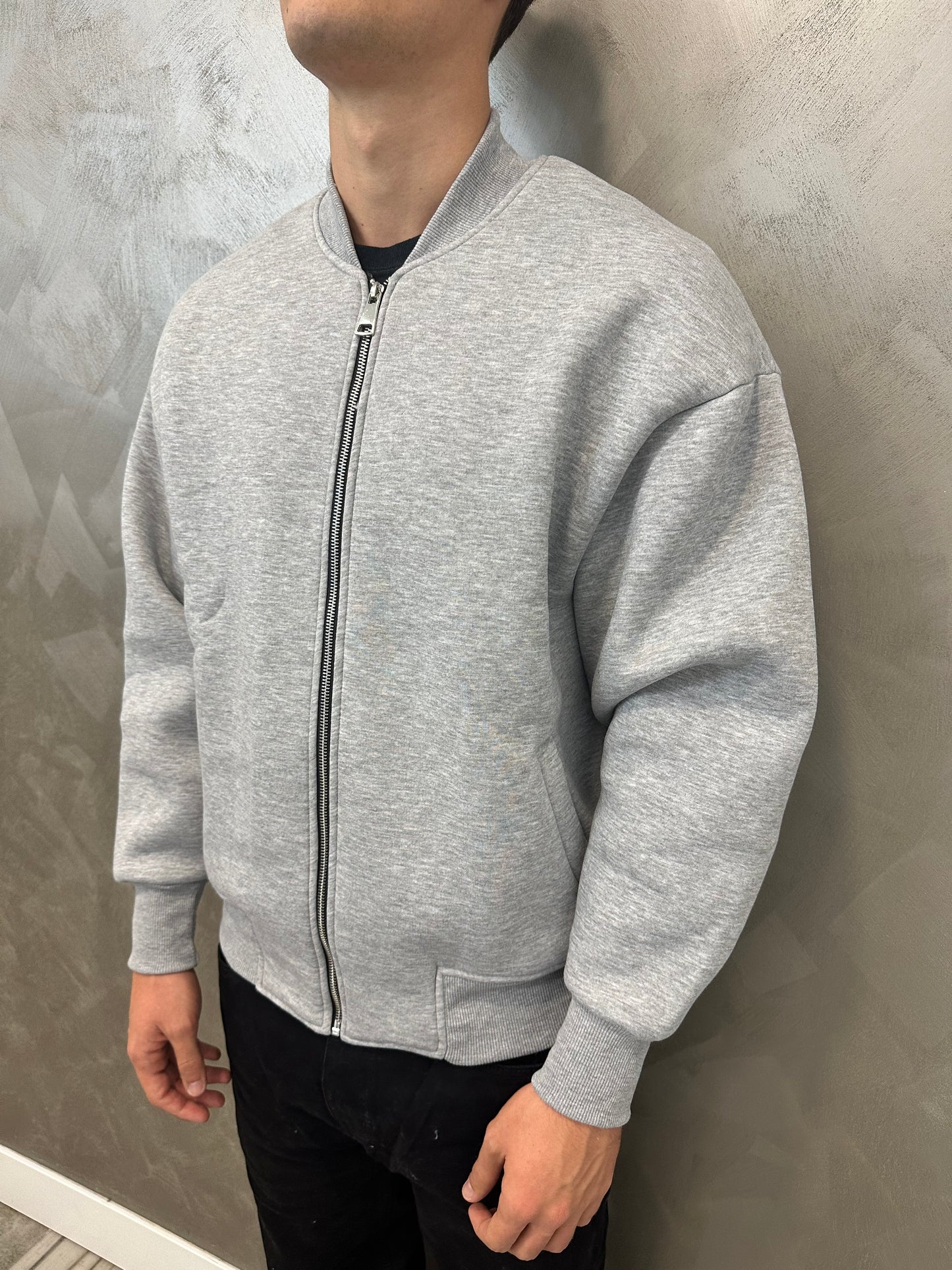 Bomberino felpato grigio