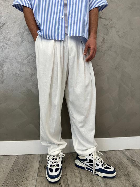 Pantalone Riviera Lino bianco