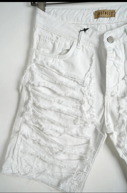 JEANS DESTROYED WHITE