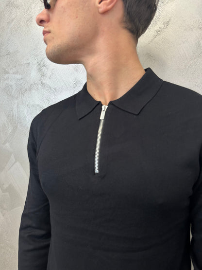 Polo black zip