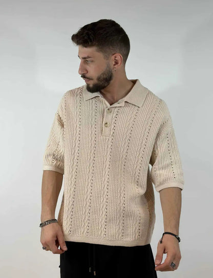 POLO SANTORINI BEIGE 2.0 (Vestibilità Oversize)