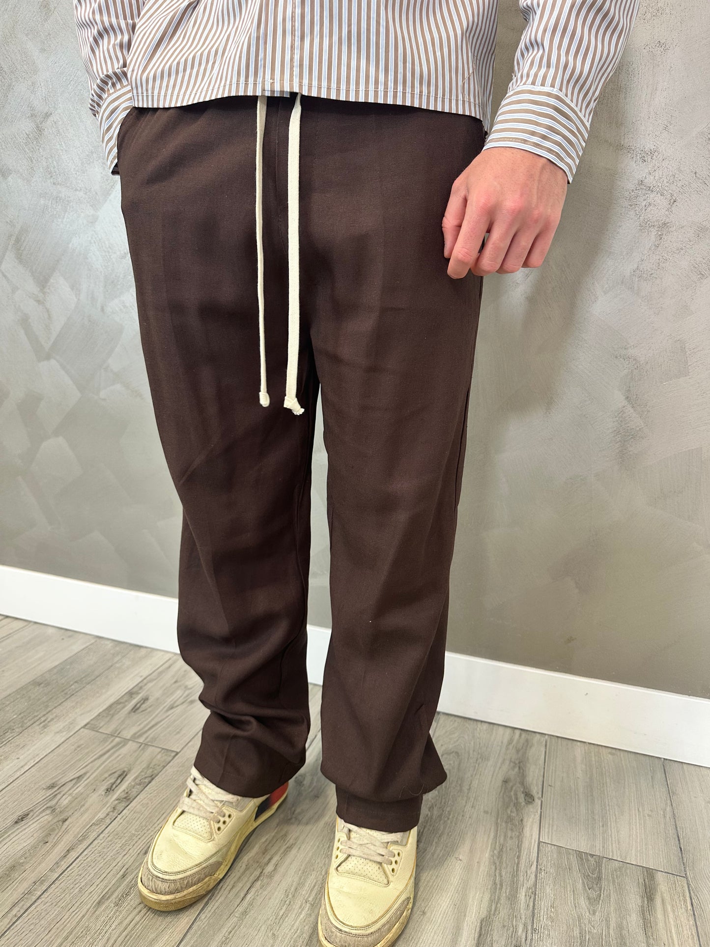 Pantalone Marrone Linen