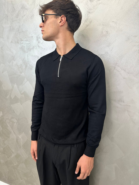 Polo black zip