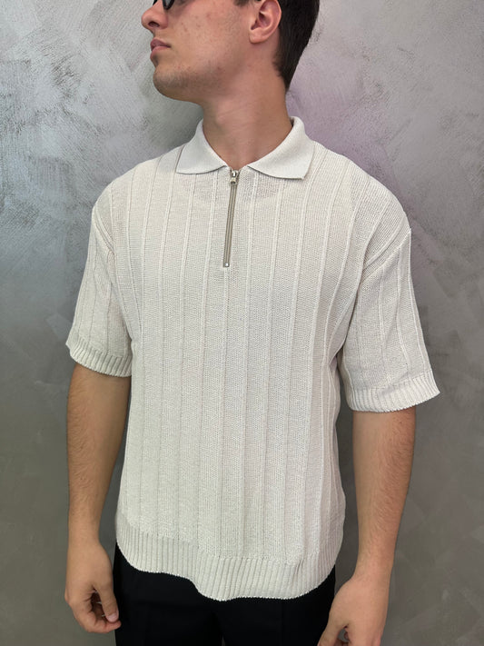Polo in filo doppiato White