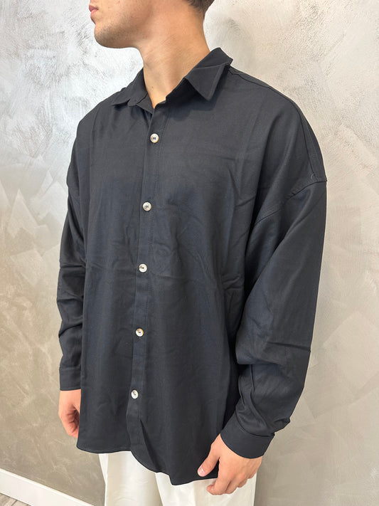 Camicia oversize black tessuto premium