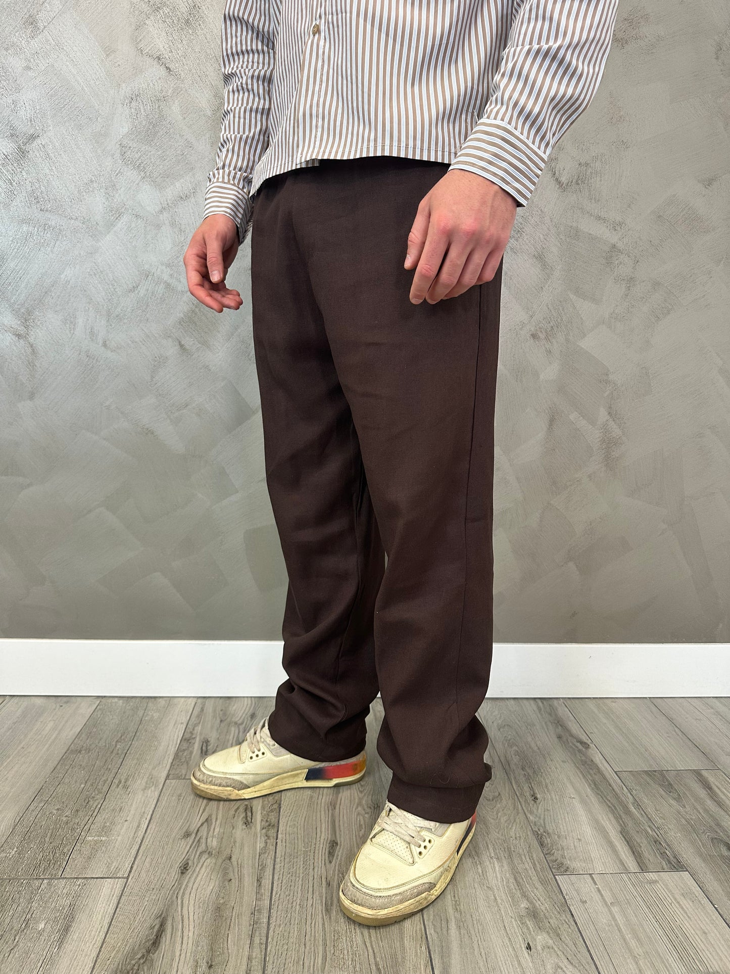 Pantalone Marrone Linen