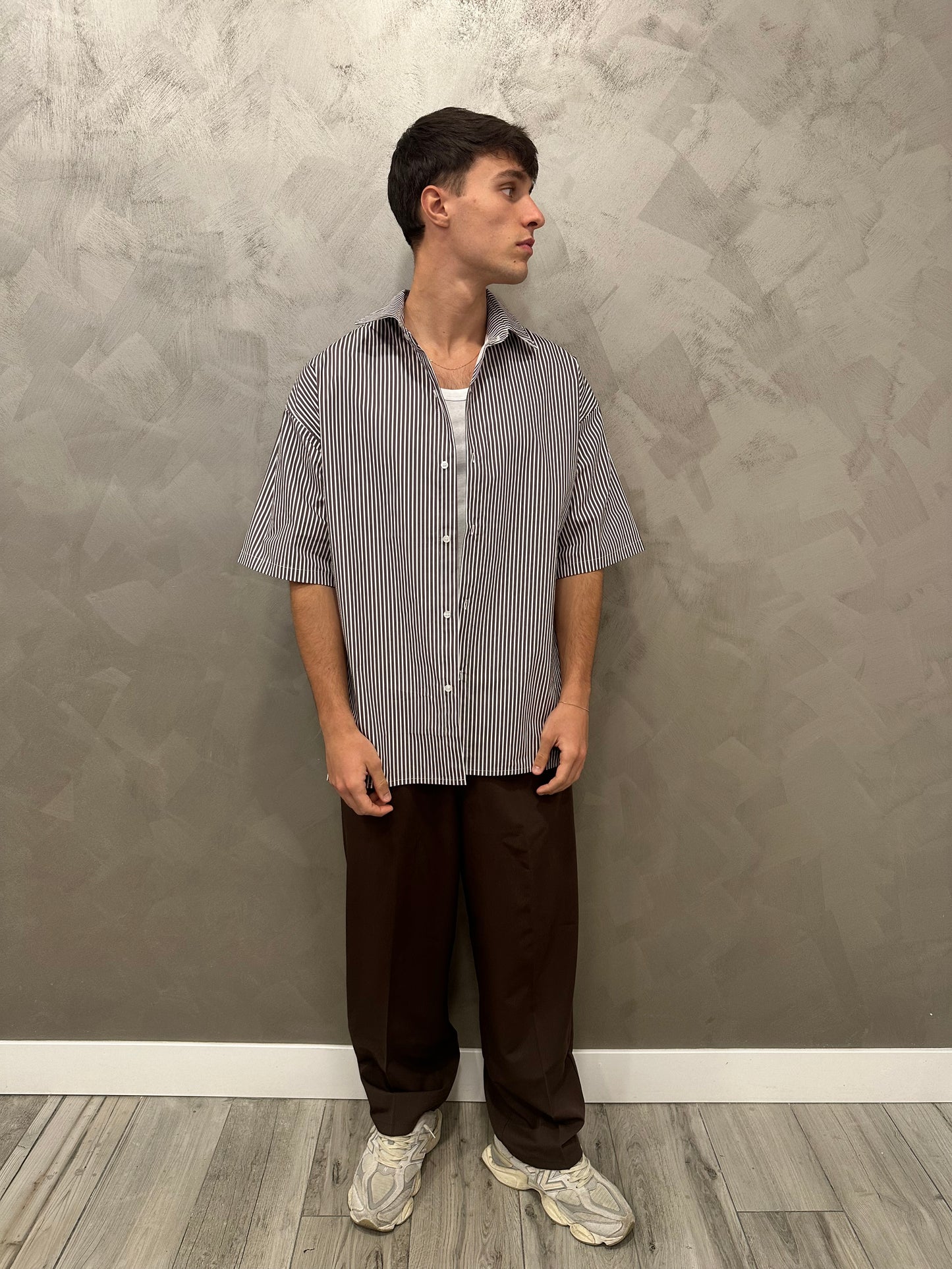 Camicia myk marrone FIT OVERSIZE