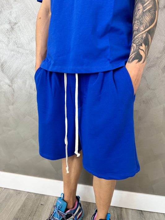PANTALONCINO BLU COTONE