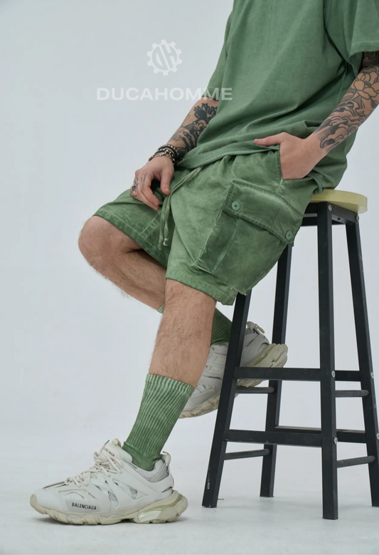 Cargo stone washed verde