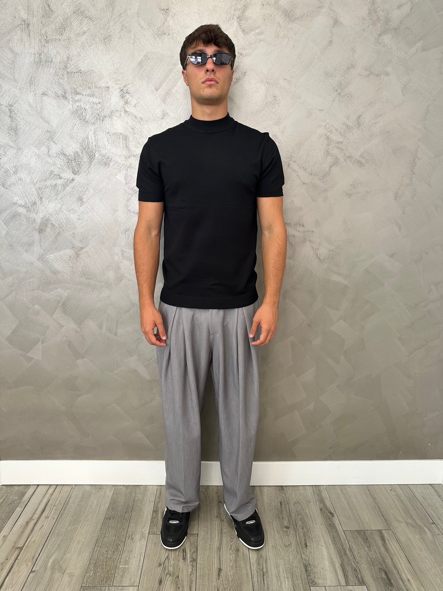 Maglia filo mezzo collo 2.0 black