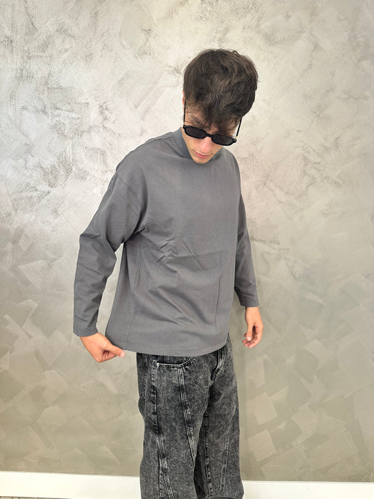 Longsleeve grigio piombo