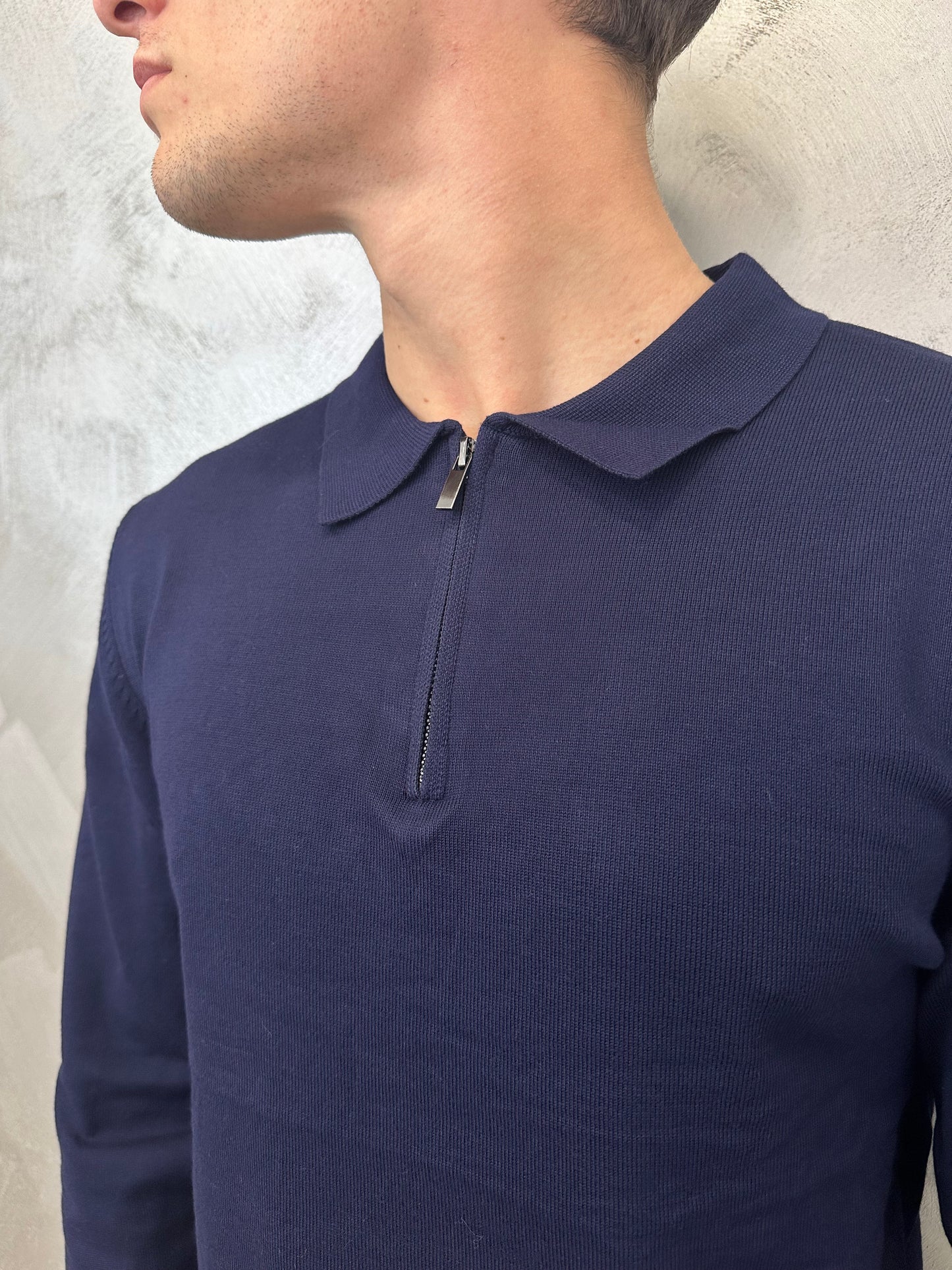 Polo blu notte zip 2.0