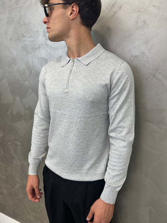 Polo grey zip