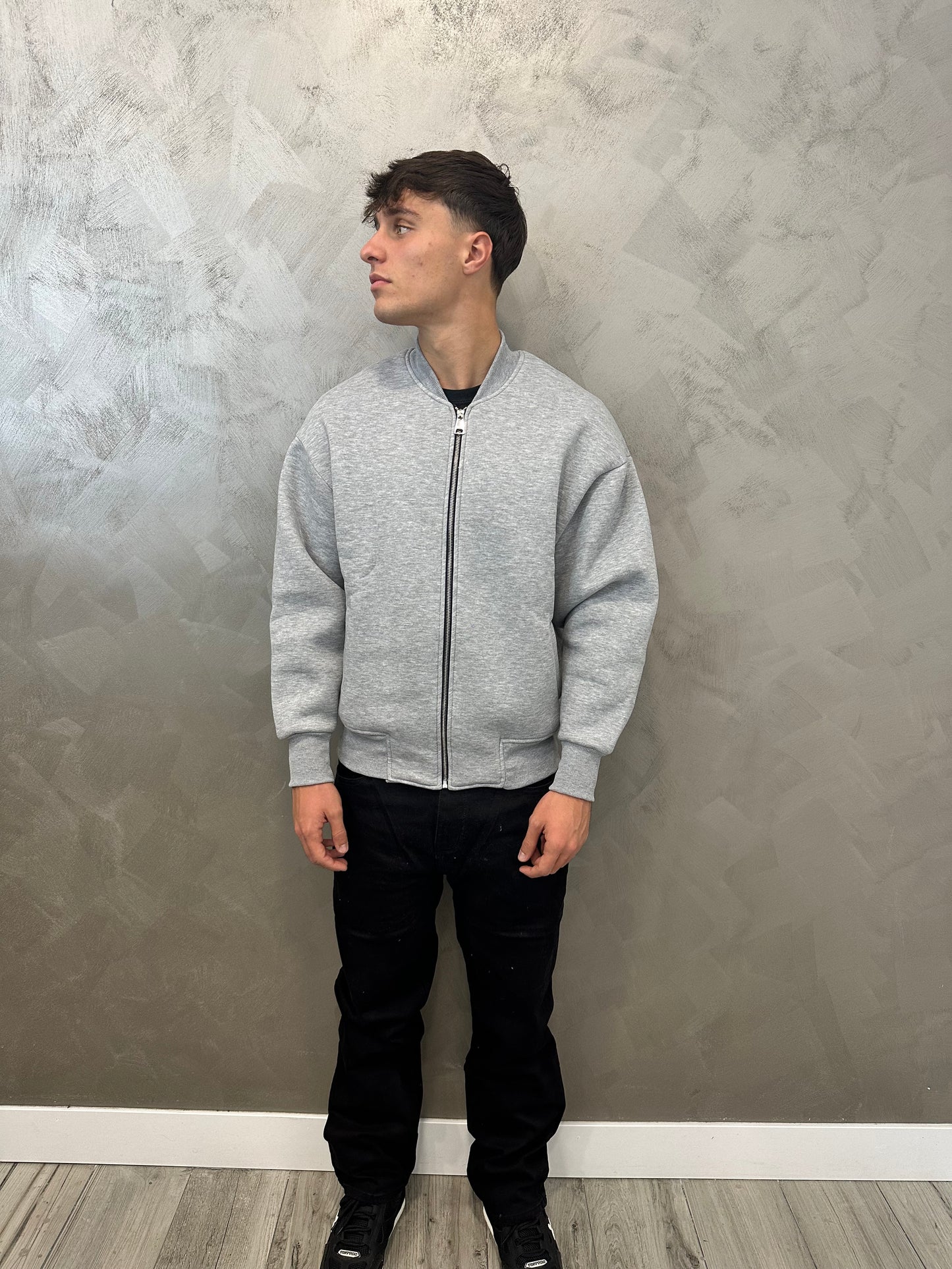 Bomberino felpato grigio