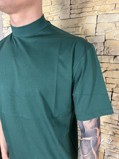 T-SHIRT VERDE BOSCO COLLETTO ALTO