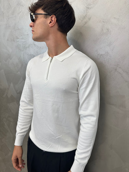 Polo white zip