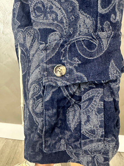 CARGO JEANS BLU FLOWER