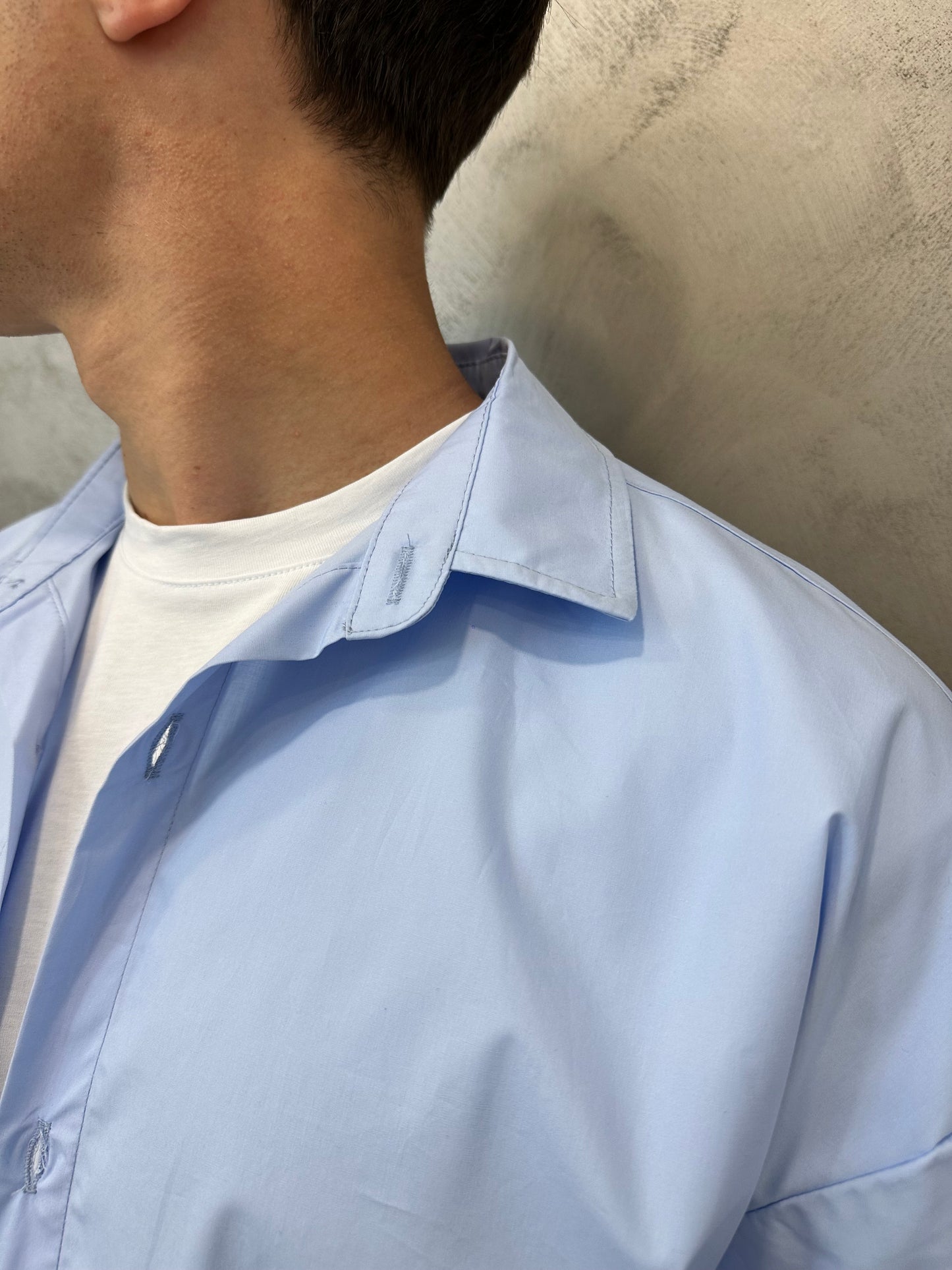 Camicia Oversize celeste 100% cotone